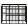 Outdoor Dog Kennel with Roof Steel 59.5 ftÂ¬â‰¤